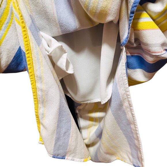 Madison Striped Sundress Womens XL Colorful Midi Spaghetti Strap Lined Side Slit - Picture 9 of 13